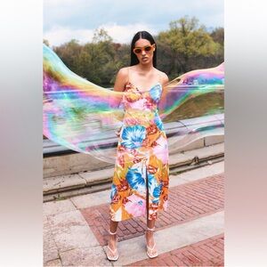 Zara Vibrant Floral Midi Dress